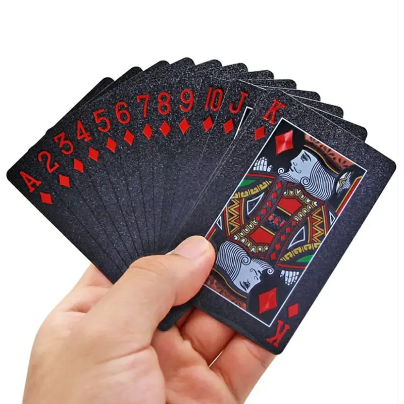 Черный ПВХ покер водонепроницаемые пластиковые игральные карты вечерние настольные игры скраб покер X7JD