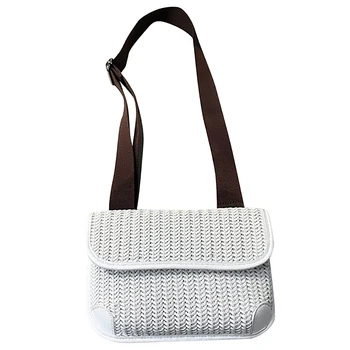 

Straw Shoulder Bag for Women Straw Waist Chest Bags Summer Rattan Bags Handmade Woven Beach Crossbody Messenger Bag Pack