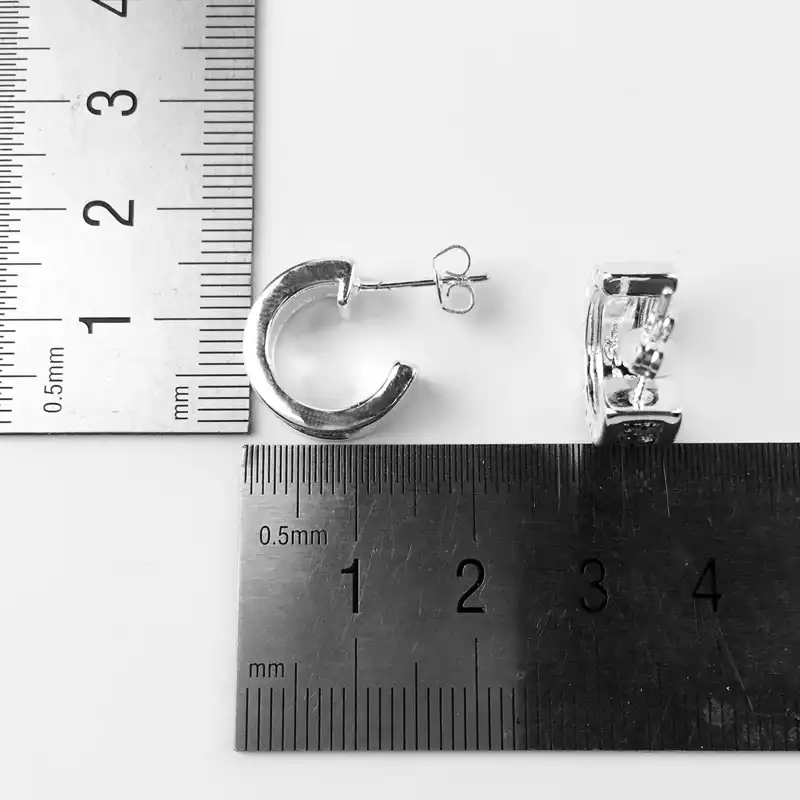 Серьги-кольца для женщин Pave White Cubic Zirconia 925 пробы модные круглые ушные ювелирные украшения подарки оптом