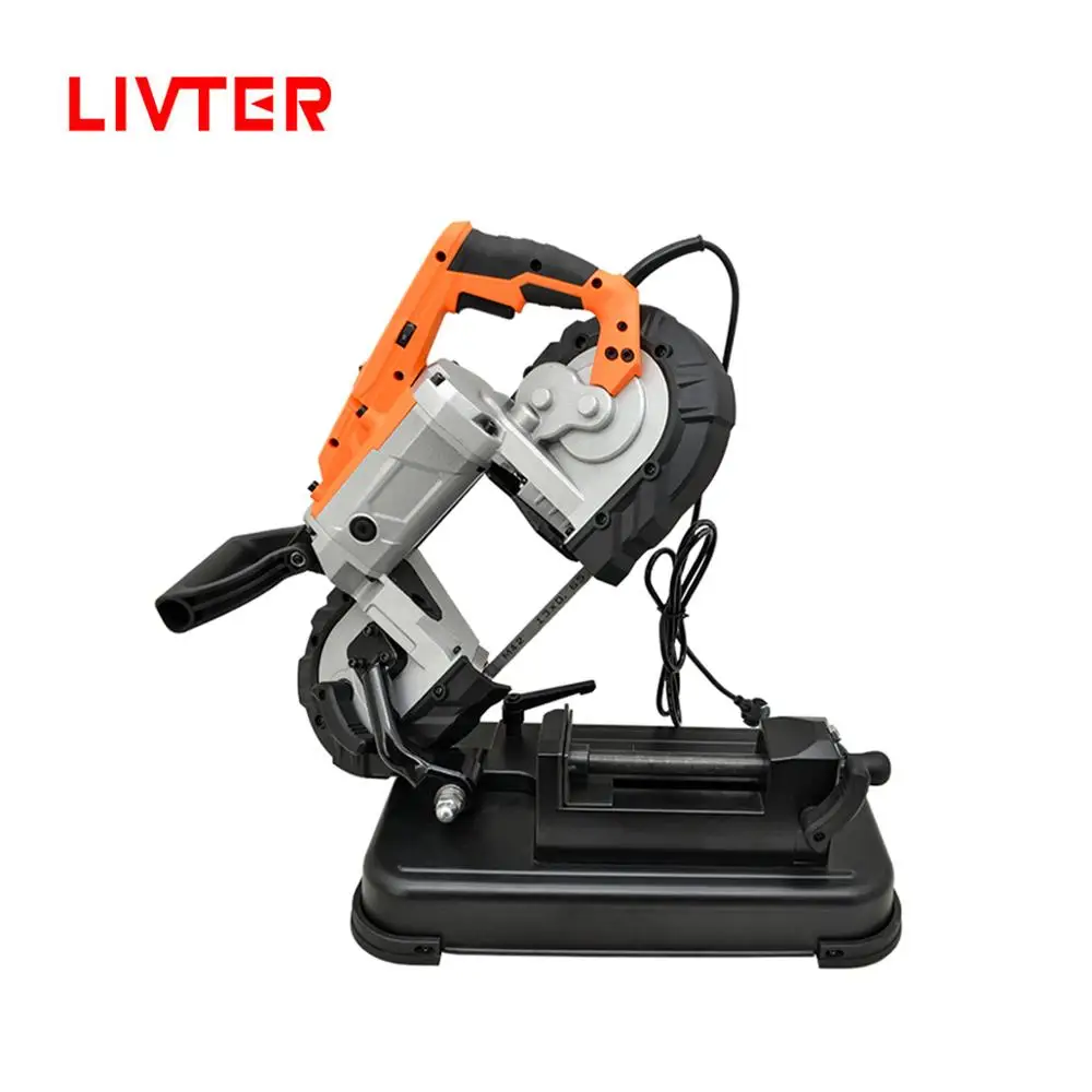 LIVTER Мини Портативный Ручной горизонтальный ленточный станок для резки металла
