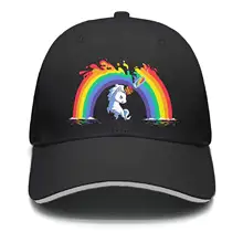 Gay Pride Радужный Флаг Единорог мужские хипстерские Регулируемые Сетки Папа хлопок Бейсболка Шапки