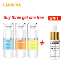 Купить 3 получить 1 подарок LANBENA основа для макияжа эссенция макияж праймер Сыворотка для лица увлажняющая контроль жирности 3 шт+ лечение пор сыворотка