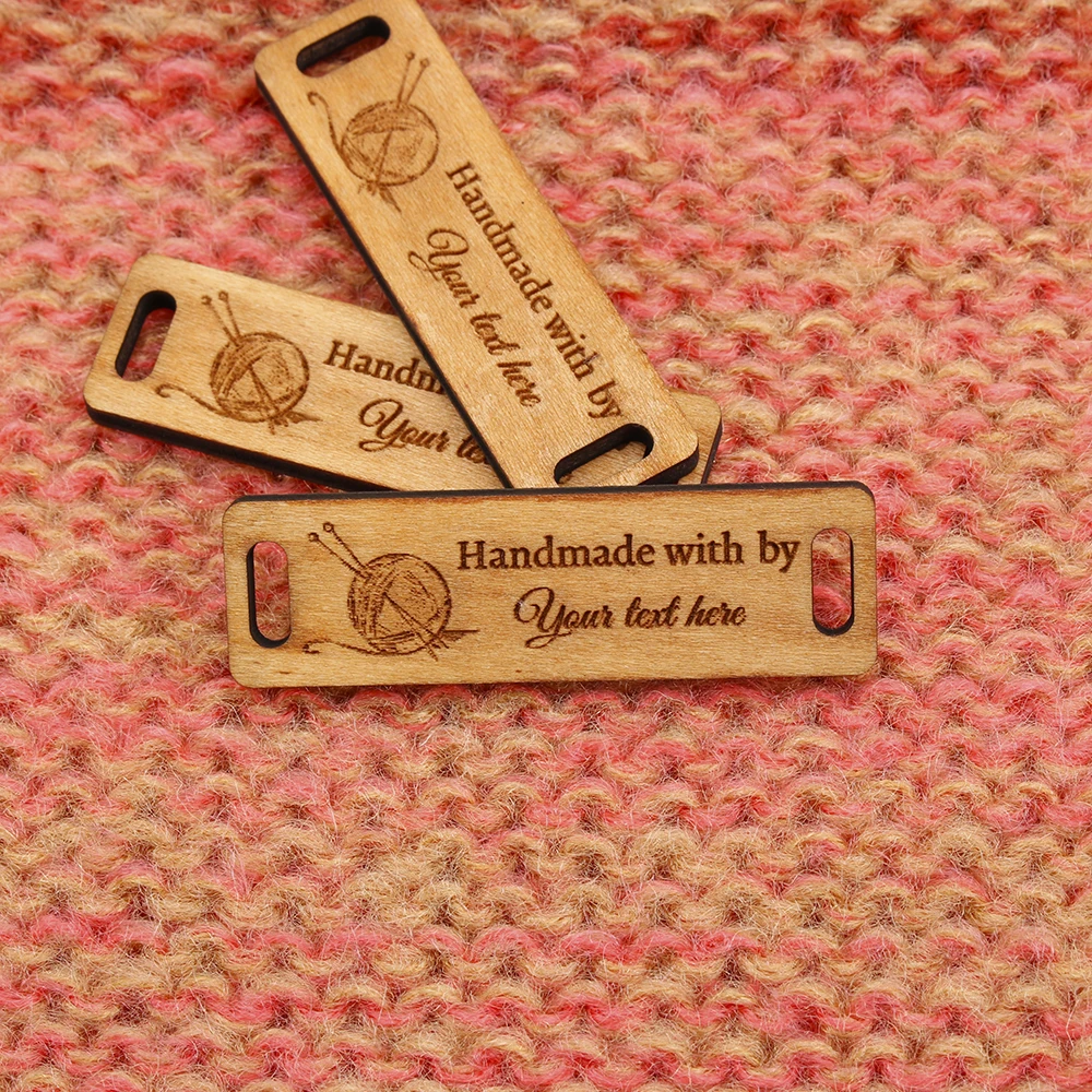 

Wooden labels, Square wooden label, knit labels, personalized labels, custom engraving labels, Business Name (WD3179)