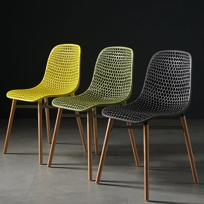Silla de comedor nórdica para el hogar, sillón de plástico Simple y  moderno, con respaldo creativo, a la moda, para el ocio| | - AliExpress