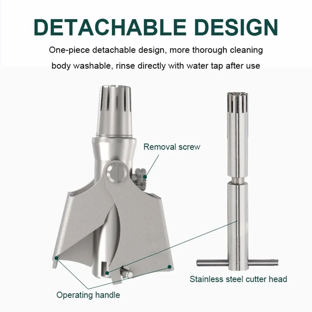 Новый ручной триммер для носа из нержавеющей стали для бритья волос в носу ушей Бритва Уход за лицом для мужчин моющееся устройство