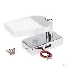 2 шт. питаемые через USB порт светодиодный чтение светильник сенсорный переключатель с затемнением Регулируемый морской катер Поворотный Настенный светильник 12/24V