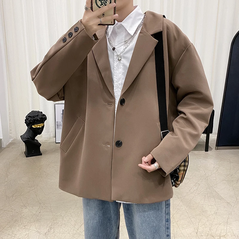 

2022 Men's High Quality Suit Jackets Loose Coat Single Western Clothes Casual Blazer Cotton Coats Male Outerwear Plus Size M-XL