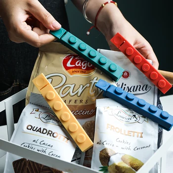

Food Snack Seal Sealing Bag Clips Sealer Clamp Plastic Tool Building Block Food Clip Seal Storage Bag Travel Kitchen Accessories