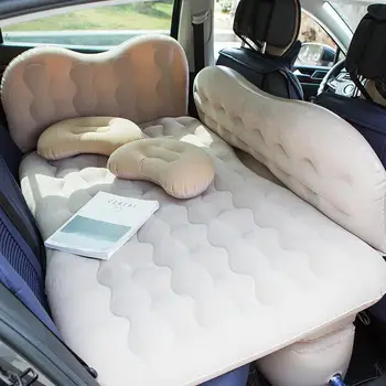 

Flocking Split Car Air Inflatable Bed Traveling Outdoor Camping Mattress Bed Car Back Seat Mattress Mat Sofa Pillow Cushion