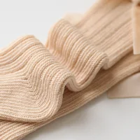 0-5Y Baby Boys Girls Cotton Socks Newborn Toddlers Knee High Socks With Bows Warm Autumn Winter Girls Tights Leg Warmer 6