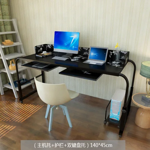 9% LK380 креативный расширяющийся и регулируемый по высоте стенд для ноутбука, компьютерный стол большого размера с клавиатурой и рисунком - Цвет: D2  140cm  black