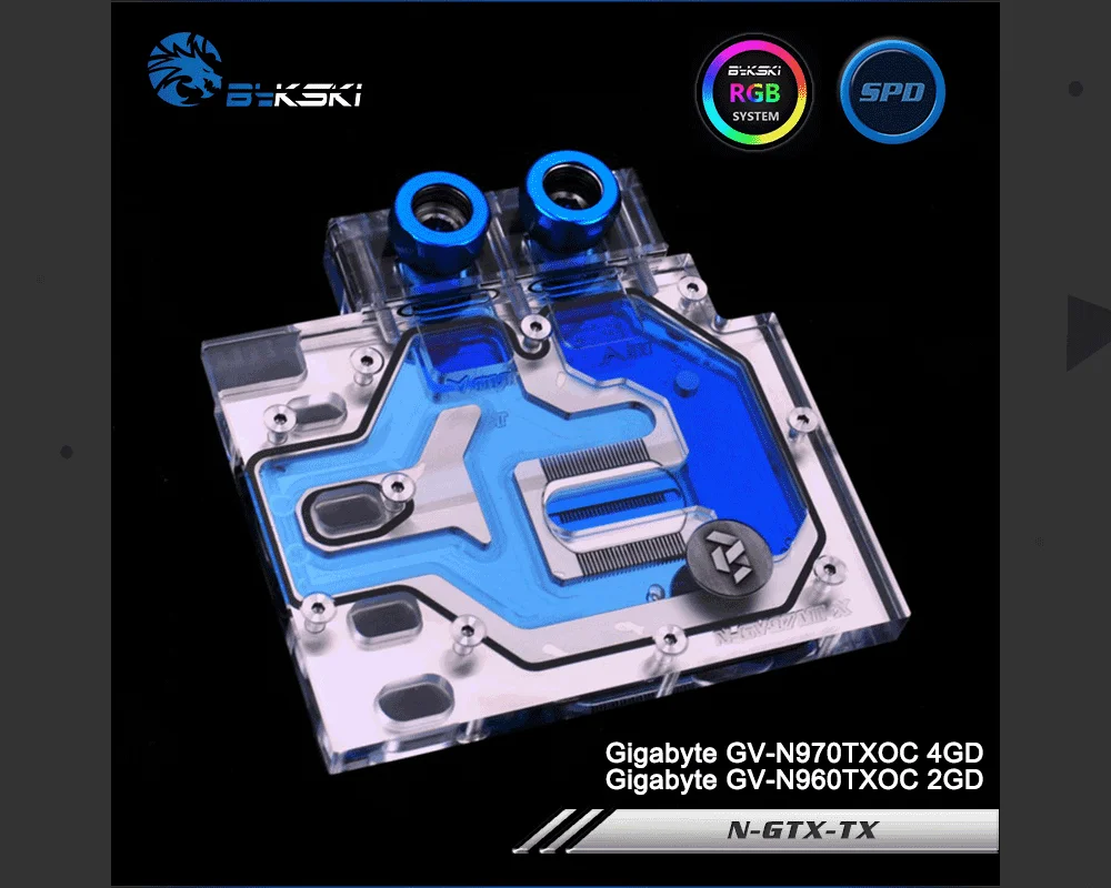 Bykski N-GV97MI-X, полное покрытие графика карты водяного охлаждения блок RGB/RBW для Gigabyte GV-N970TXOC 4GD, GV-N960TXOC 2GD