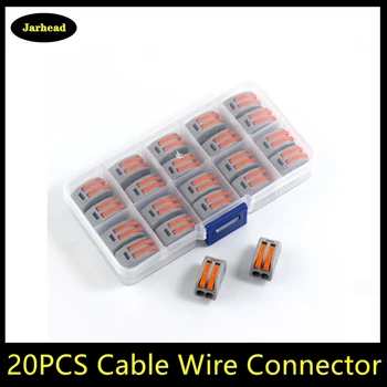

20pcs Plug-in Junction Box Universal Fast Wiring 2 Pin Mini Wire Connector Terminal Block Rgb Conector Accessories With box