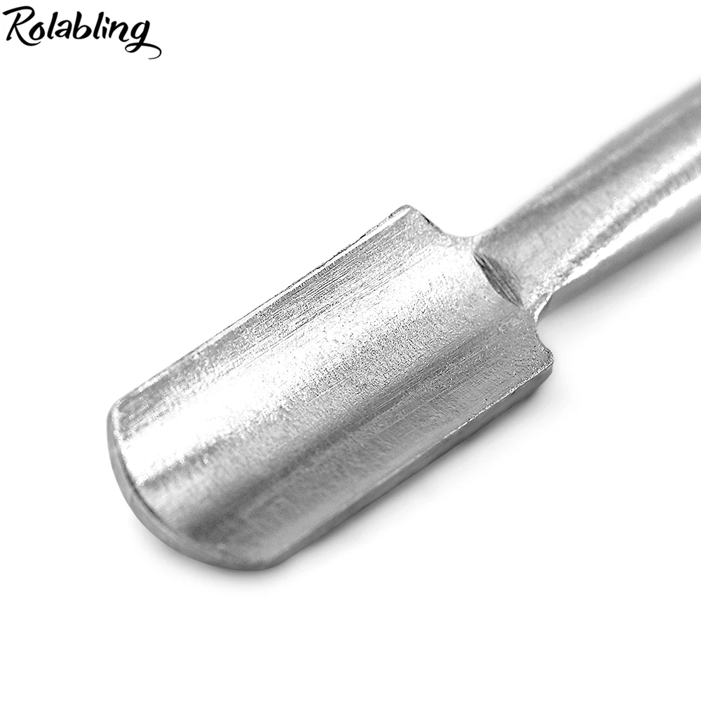 Rolabling 1 шт. из нержавеющей стали двойная головка ложка-Толкатель для удаления омертвевшей кожи триммер для маникюра Уход за ногтями Инструменты для педикюра
