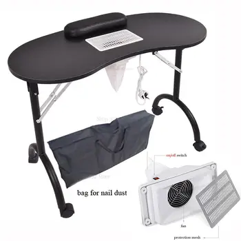 

Manicure desk with vacuum cleaner Nail Art Table Spa Beauty Salon Equipment For Nails Foldable Nail Table+Storage bag