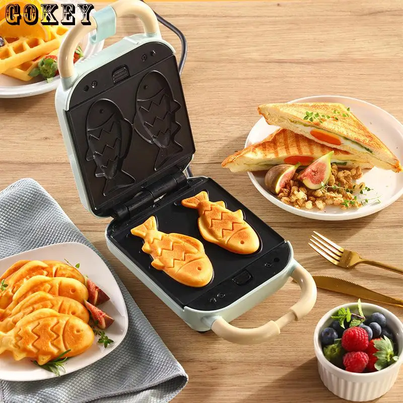 Three In One Breakfast Maker Sandwich Maker Multi-function Household Waffle Maker Eu Plug Electric Time Toaster 482170 surge protector socket eu us french plug voltage relay digital timer socket switch 6 hour 220v 230v appliance time controler