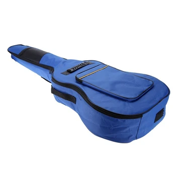 

41inch Guitar Backpack Shoulder Straps Pockets 5mm Cotton Padded Gig Bag Case blue