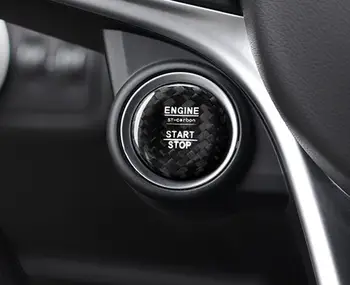

Carbon Fiber Engine Start Stop Button Cap Cover for 2016-2019 Alfa Romeo Giulia Stelvio