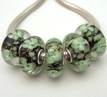 

JGWGT 1882 5X 100% Authenticity S925 Sterling Silver Beads Murano Glass beads Fit European Charms Bracelet diy jewelry Lampwork