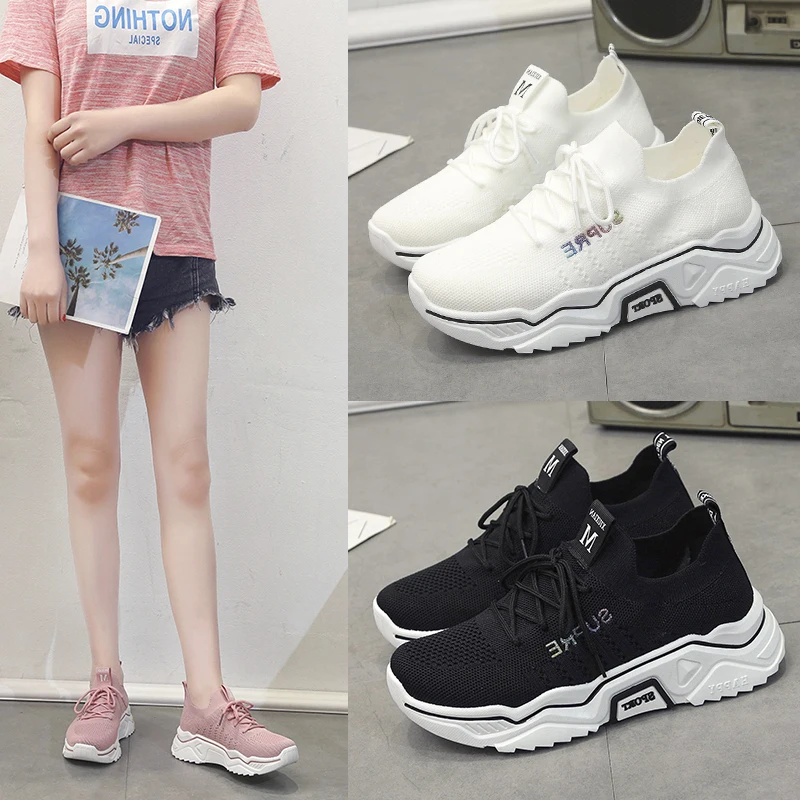 

NAUSK 2020 Spring Women Casual Shoes Fashion Breathable Walking Mesh Flat Shoes Sneakers Women Tenis Feminino Vulcanized Shoes