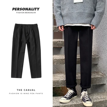 

Men's casual pants 2019 autumn and winter new loose wild straight casual pants young people fashion trend men's clothing