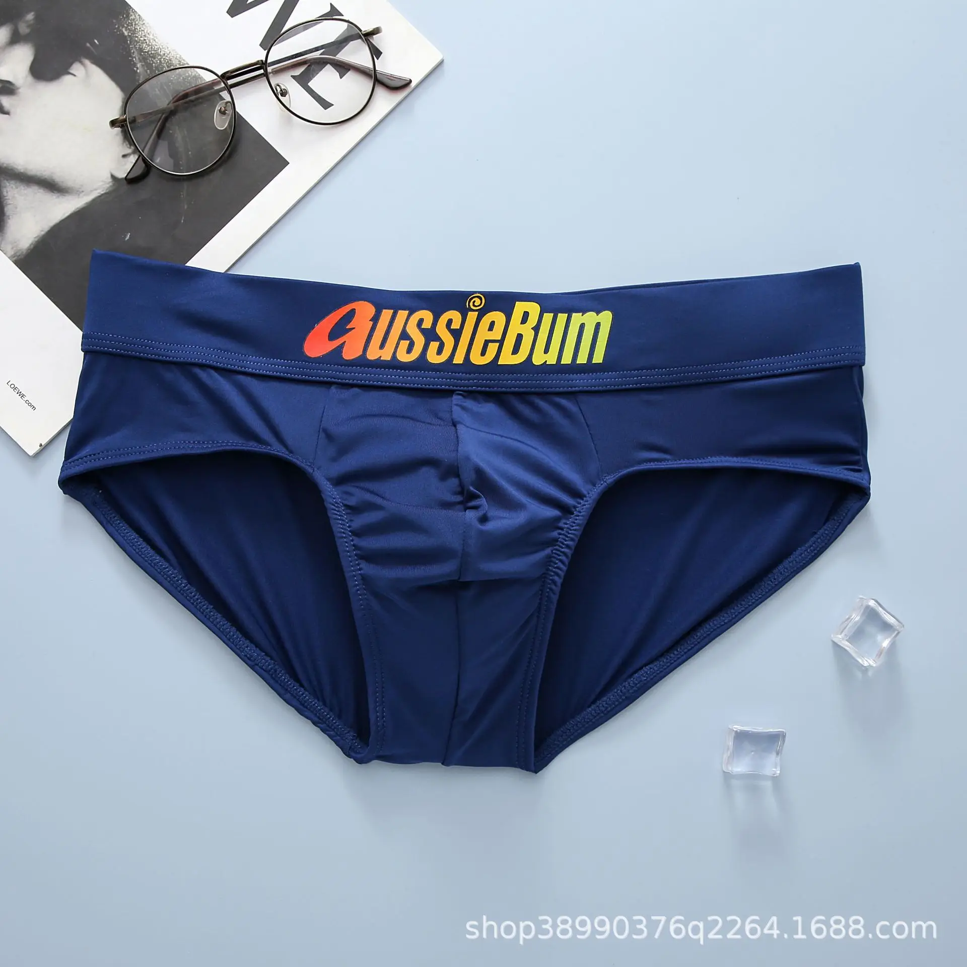 pouch briefs Aussiebum Men's Briefs, Milk Silk, Low Waist, Stretch and Comfortable, Convex Bag sports briefs Briefs