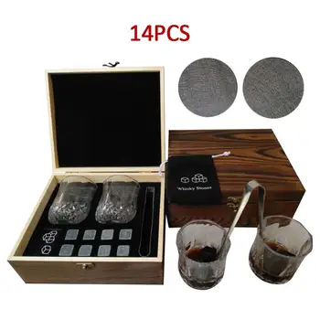

14pcs/Set Whiskey Stones Set Quick-freezing Ice Block Bar Cooler Whiskey Marble Ice Block For Father Boyfriend Present