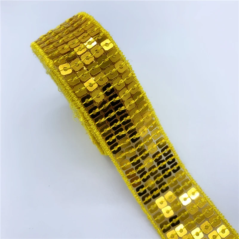 Lace Ribbon Lace Sewing Supplies Lace Sewing Accessories 25mm Sequins Ribbon Lace Trim Sequin Sewing Fabric For Dress Clothes Headdress Bridal Wedding 2y/5Yards/Lot