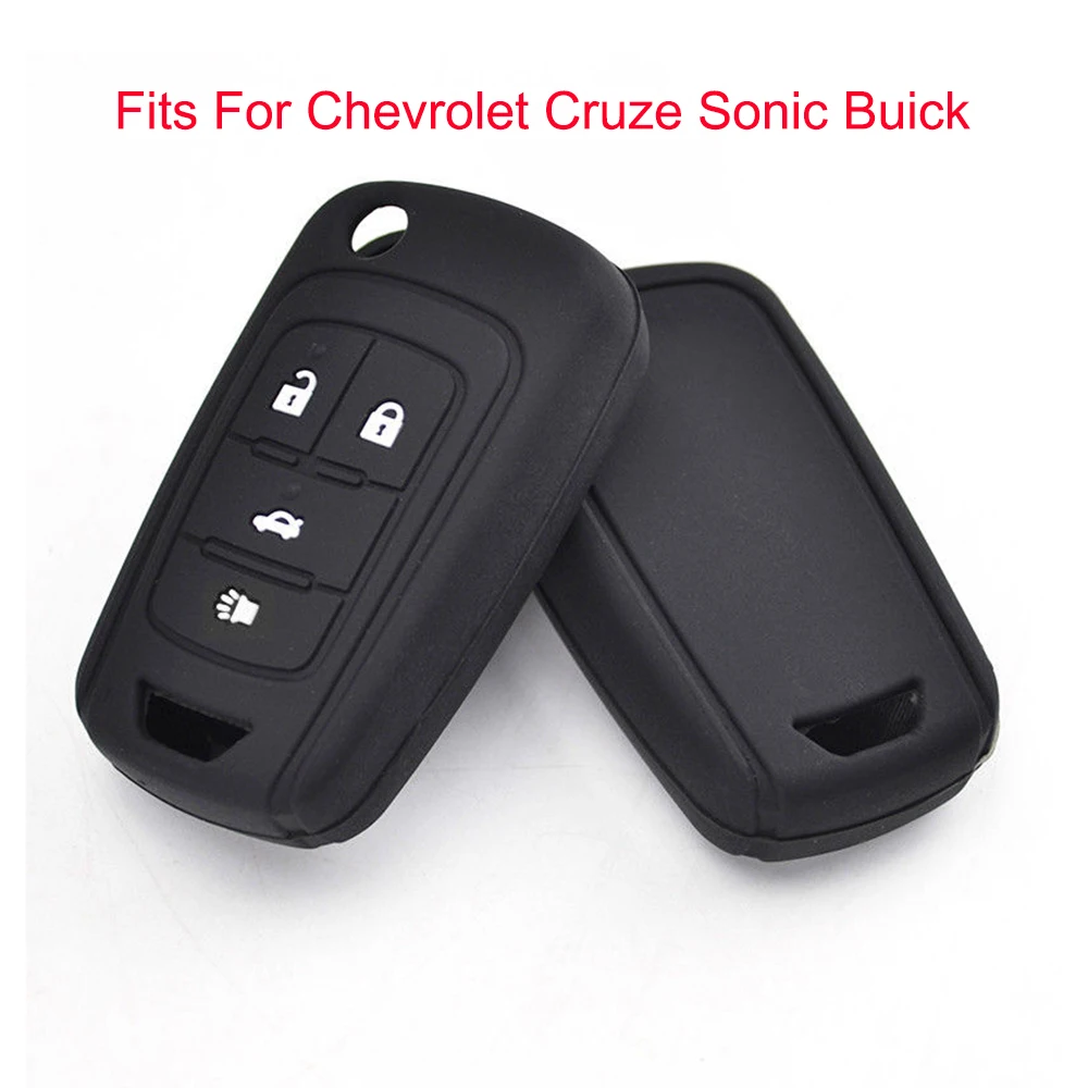 Силиконовый чехол для автомобильного ключа с 4 кнопками Chevrolet Cruze Sonic Buick складной