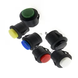 6 pcs/lot 16 mm 6A 125V/3A 250VAC instant reset power button switch round switch non-locking 6 colors