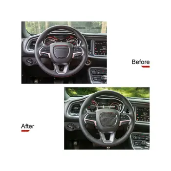

Sticker Decor Cover ABS For Dodge Challeng 2015-2019 Carbon Fiber Style