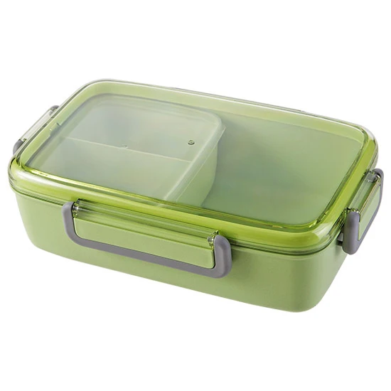 Green Ланч-бокс для микроволновки герметичный Bento Box независимый решетчатый Ланч-бокс для детей школы переносной пищевой контейнер BPA бесплатно - Цвет: Green