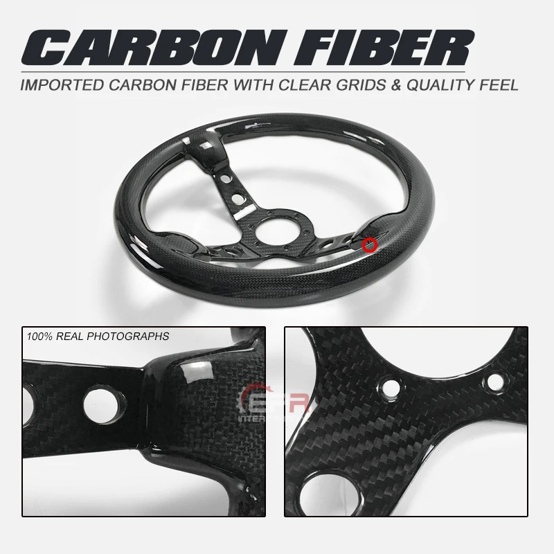 For Civic Supra BRZ GT86 FT86 MX5 GTS JDM D Type Carbon Fiber Steering Wheel (340mm diameter deep around 60mm 6 bolts 70mm PCD) |