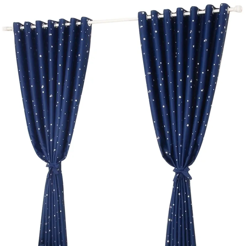 navy blue Отличное качество, занавески со звездами, уплотненная ткань, занавески для окон, занавески s 100*130 см/100*250 см - Цвет: navy blue