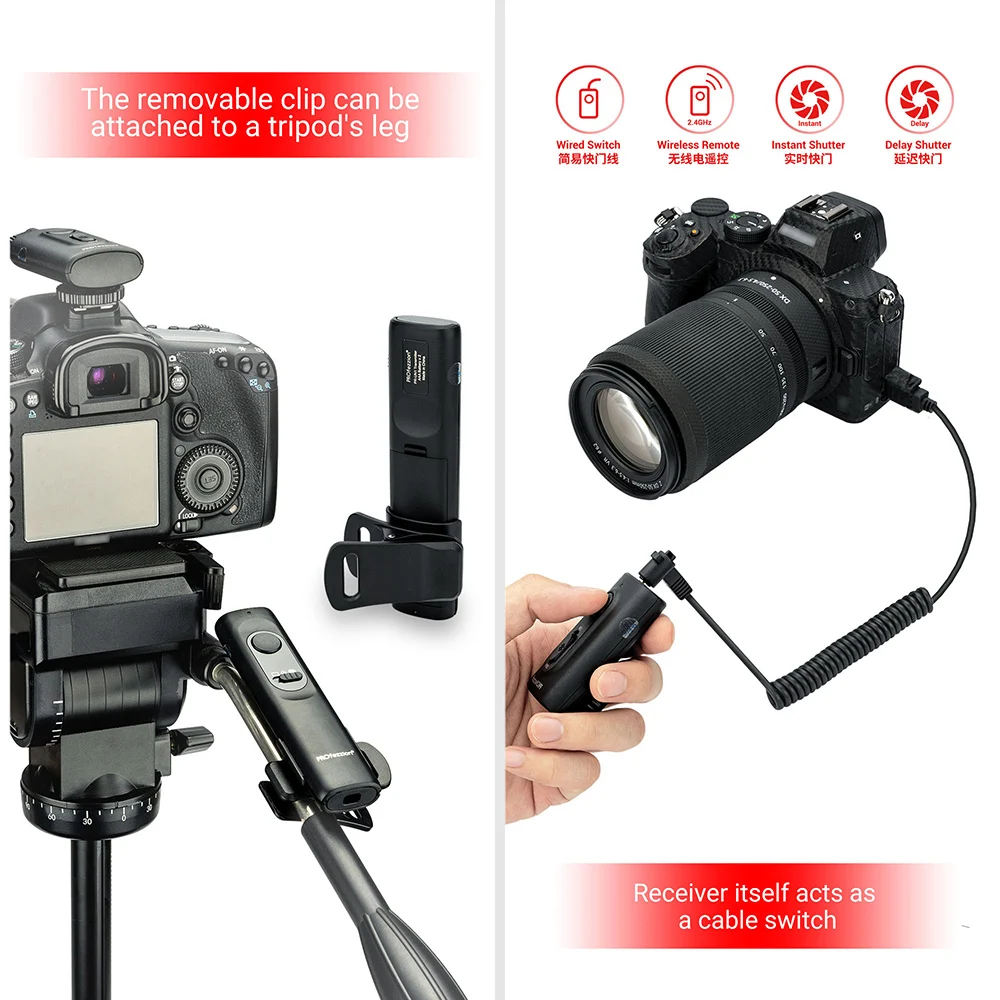 Es beslag supplere Camera Wireless Remote Control Controller Shutter Release DSLR Accessories  for Nikon D780 D750 D610 D600 D90 Replaces MC-DC2