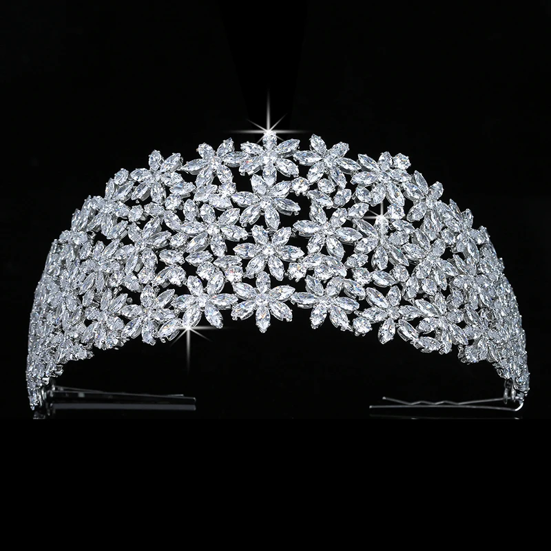 Crown HADIYANA Flower Design Temperament Women Wedding Bridal Hair Accessories Party Tiaras And Crowns Zircon BC5460 Corona