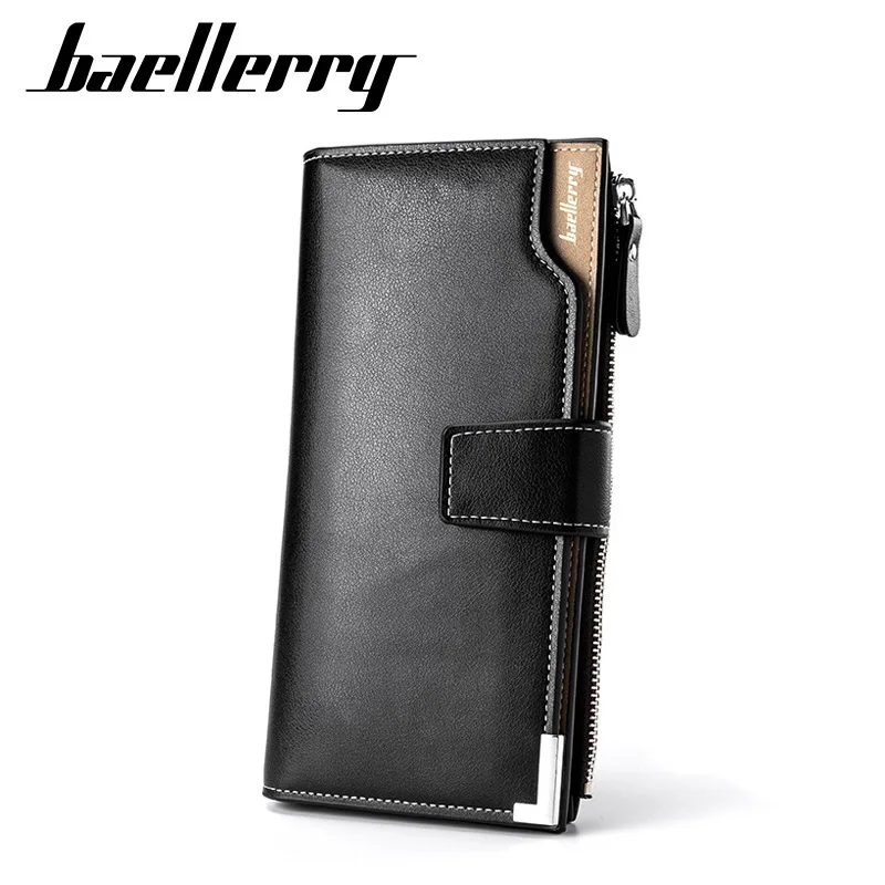 

Baellerry Brand Men Wallets Long Style High Quality Card Holder Male Purse Zipper Large Capacity PU Leather Wallet For Men