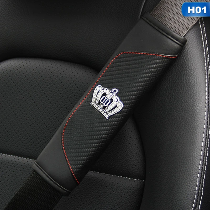 Funda cinturón de seguridad, almohadilla para cinturón de seguridad, decoración Interior de coche, corona de cristal, suave diamantes de imitación|Cinturones de seguridad y amortiguación| - AliExpress