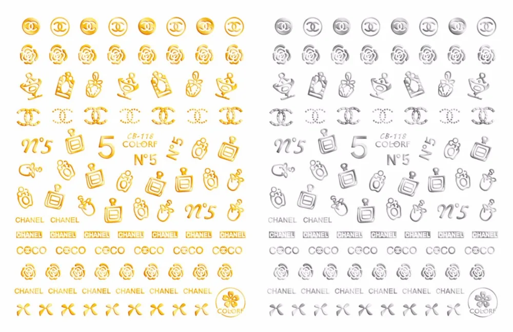 

5sheet Brand Black/White Japanese Nail Stickers Designs Gummed 3D Nail Art Stickers Decals Makep Art Decorations CB118-120