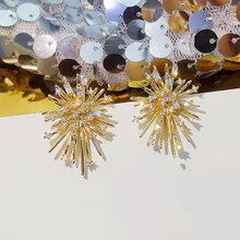 Темперамент светская холодная ветер уха ногтей фейерверк 100 простые серьги Корейская личность преувеличенные Уши Украшения