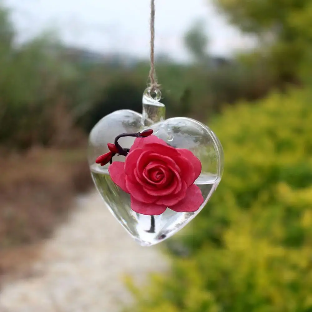 Цветок растение свадебная брошь прозрачные Стекло ваза висит Террариум