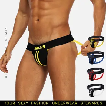 

Fashion New Men's Low Waist Breathable Briefs G-Strings Sexy Stitching Sexy men Thong Jockstrap Thong Tanga hombre Z2