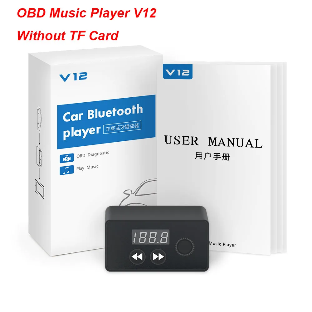 OBD музыкальный плеер V12 OBD2 Bluetooth 4,0 сканер с ELM 327 OBD 2 Автомобильный диагностический автоматический инструмент ELM327 odb2 bluetooth-сканер