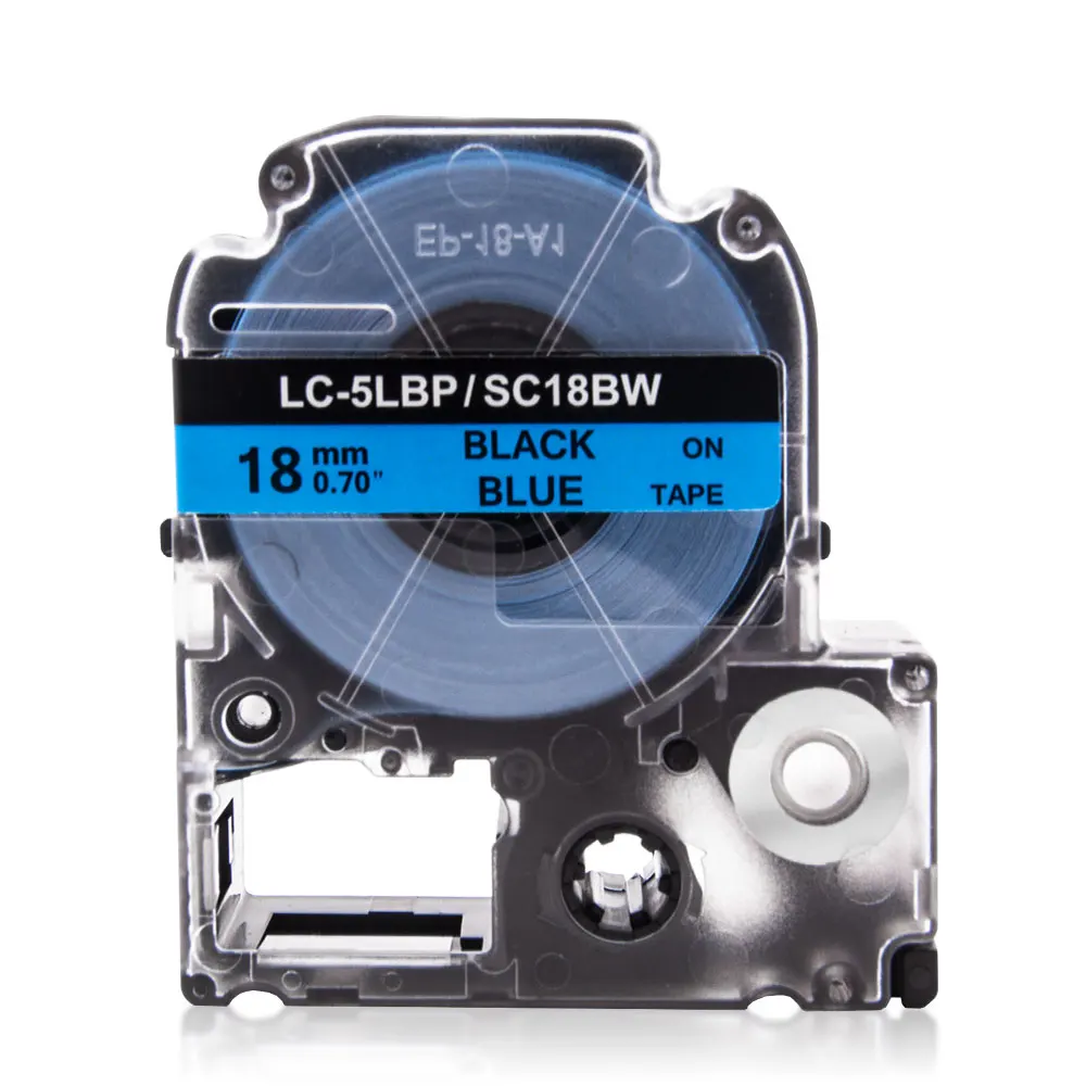 UniPlus 18 мм производитель этикеток SC18BW LC5LBP для Epson King Jim принтер этикеток LW-900P LW-500 черный на голубом клейкие ленты