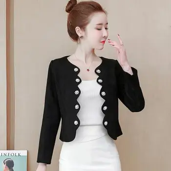

Spring Summer 2020 Women Short Jacket Small Coat 4XL size Cardigan Jacket Women's Short New Fashion Slim Top Beaded Coat Women