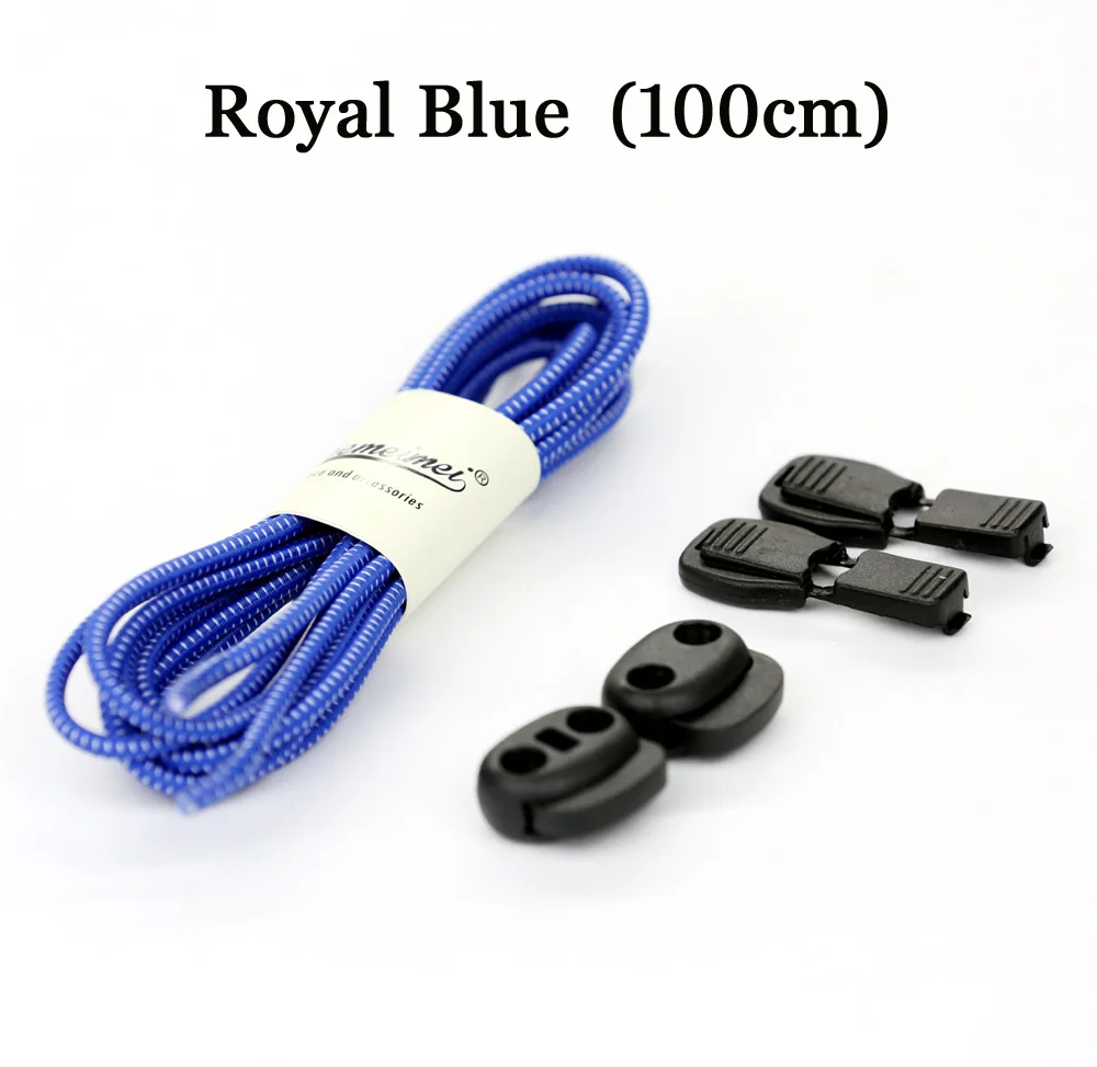 royalblue 12 цветов, 100 см, шнурки для кроссовок, эластичные шнурки, фиксирующий башмак, аксессуары для шнурков - Цвет: royalblue