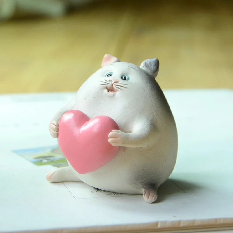 Cute Simulated Cat Ornaments Animal Action Figures Kawaii Room Decor Gifts for New Year 2022 Kitten Figurines for Interior