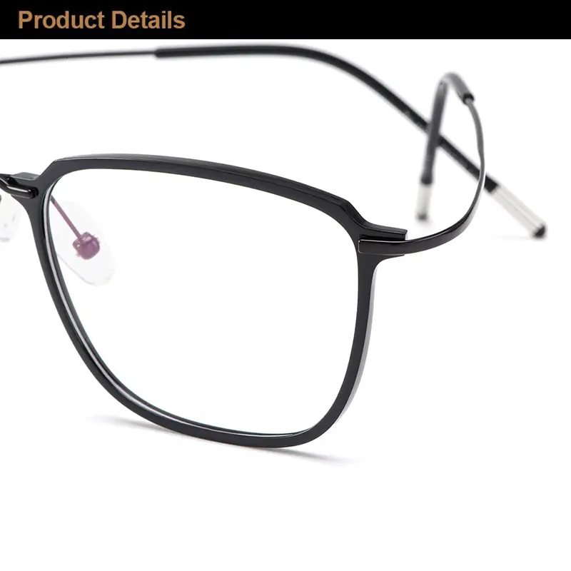 Gmei Optical Ultralight Beta Titanium Flexible Glasses Frame Men Square Prescription Eyeglasses Myopia Optical Frames M19003