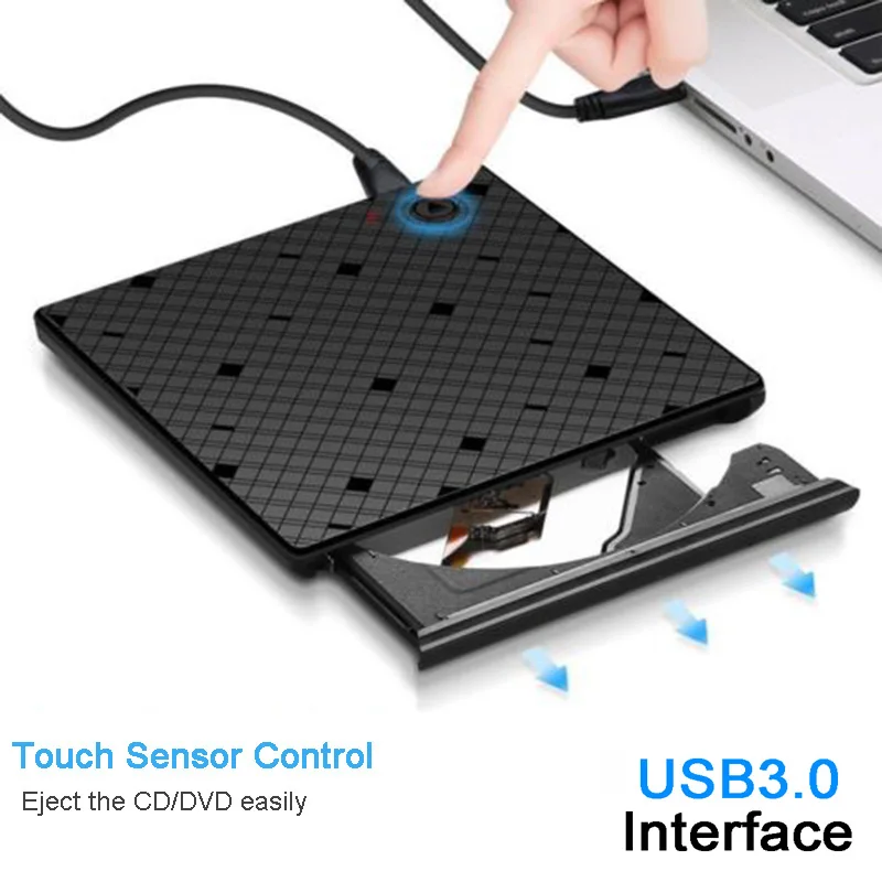 Тонкий внешний DVD CD оптический привод Высокоскоростной USB 3,0 CD DVD горелки оптический привод записывающее устройство для ноутбука рабочего стола