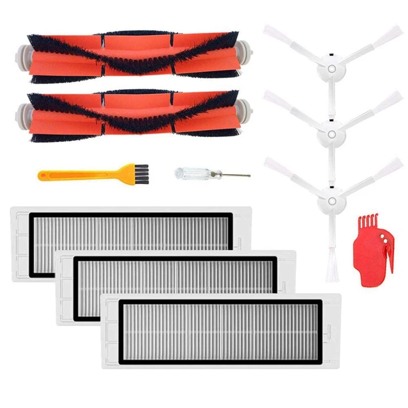 

2Pcs Main Brush+3Pcs Hepa Filter+3Pcs Side Brush Vacuum Cleaner High-Efficient Cleaning Sweeping Suitable For Xiaomi Mi Robot Pa